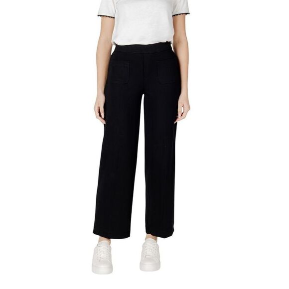 Street One Wide Leg PullOn Pants Women Black Jeans & Pants